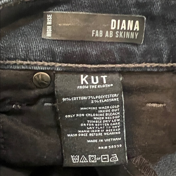 KUT FROM THE KLOTH 👖 HIGH RISE FAB AB SKINNY Dark Blue Denim Jeans - Picture 7 of 11